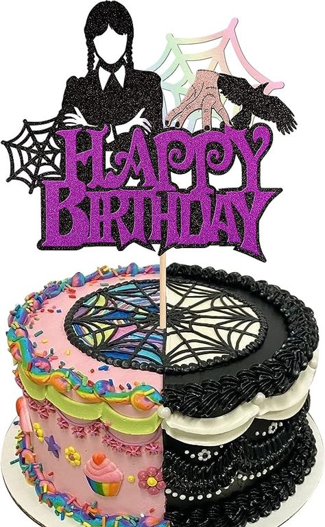 Thing Hand Wednesday, Hand Wednesday, Glitter Spider Web, Thing Hand, Fantasy Horror, Happy Birthday Cake Topper, Girl Cake, Wednesday Addams, Spider Web