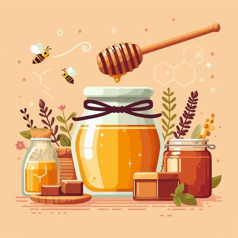 Premium Vector | Hand drawn honey frame. Honey Bee Drawing, Jar Of Honey, Bee Drawing, Stationery Templates, Cartoon Drawing, Business Card Maker, Flyer Maker, Poster Maker, Wooden Spoon