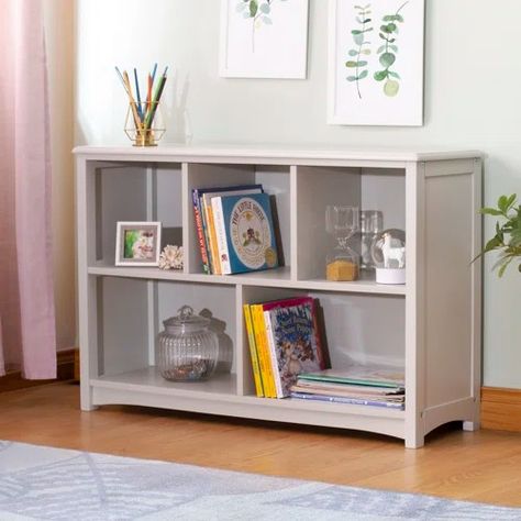 Isabelle & Max™ Dunnstown Isabelle & Max 24" H x 36" W Kids Toy Storage | Wayfair Playroom Bookcase, Paper Tv, Classic Bookshelf, Classic Bookshelves, Wooden Storage Shelves, Wood Storage Shelves, Book Organizer, 4 Shelf Bookcase, Books Paper