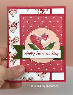 Stampin' Up! Country Bouquet Valentine Double Flap Card + Video Tutorial #stampinup www.juliedavison.com Stampin Up Valentine Cards, Country Bouquet, Valentine Cards Handmade, Country Floral, Stamp Projects, Stamping Up Cards, Valentine Cards, Fun Fold Cards, Original Card