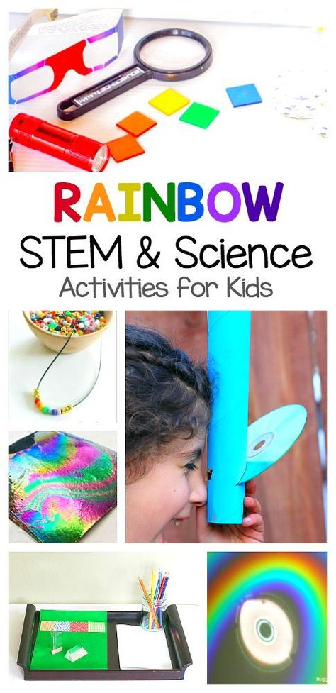 Rainbow Science Activities for Kids: Explore light and rainbows with these STEM and STEAM activities for children. Perfect for spring, St. Patrick's Day, and any unit on weather! ~ BuggyandBuddy.com Rainbow Science Activities, Rainbow Stem, Kindergarten Stem Challenges, Rainbow Science, Chromatography For Kids, Science Experience, Spring Science, Kindergarten Stem, Science Kids