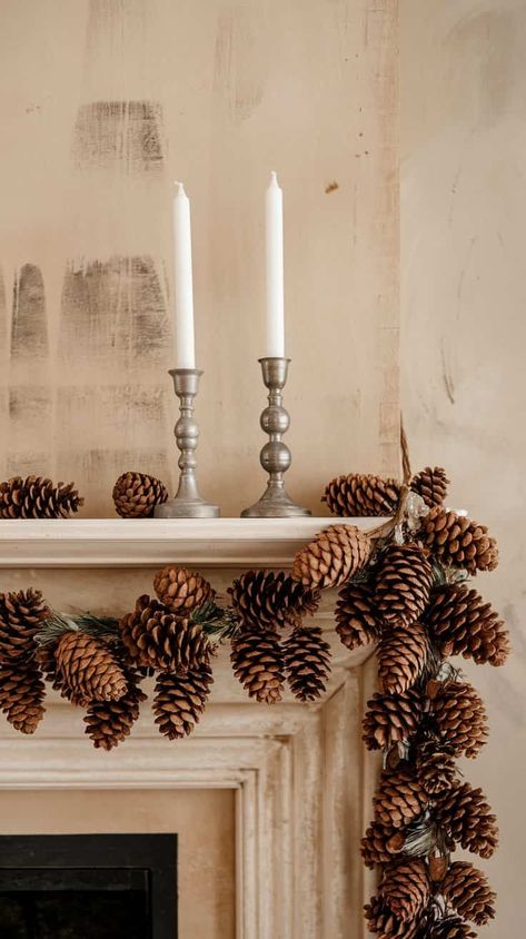 35 Cozy Winter Mantel Decor Ideas For Your Home Hygge Fireplace Decor, Woodland Living Room Decor, Winter Woodland Decor, Spring Fireplace Mantle Decor, Hygge Fireplace, January Mantle, Woodland Living, Woodland Living Room, Winter Fireplace Decor