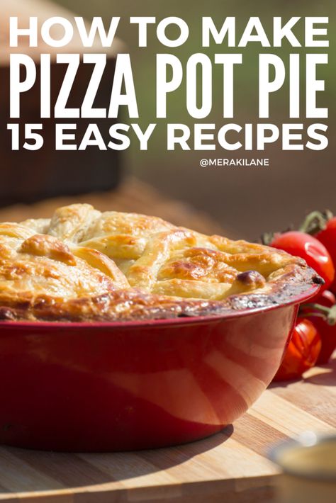 15 Pizza Pot Pie Recipes | Pizza Pot Pie is a delightful twist on the classic Italian favorite combining the comfort of a pot pie with the irresistible flavors of pizza. But unlike traditional pizza, they’re served individually in small bowls or ramekins. You can customize your pot pies with an endless array of toppings, from classic sausage and pepperoni, to more adventurous options like BBQ chicken or buffalo cauliflower. Chicago pizza pot pie is also a fan fav. Click for more! Pizza Pot Pie Recipe, Pot Pie Recipes, Pizza Pot Pie, Pizza Bowl, Recipes Pizza, Tangy Bbq Sauce, Chicago Pizza, Recipes Thanksgiving, Buffalo Cauliflower