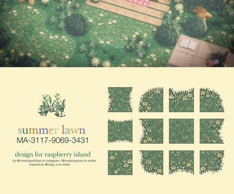 Acnh Layout, Acnh Summer, Cottagecore Animal Crossing, Motif Acnl, Forest Designs, Brick Path, Animal Crossing 3ds, Animal Crossing Guide, Grass Pattern