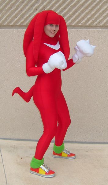 Diy Knuckles Costume, Knuckles Cosplay, Knuckles Costume, Sonic The Hedgehog Halloween Costume, Body Rojo, Shadow Costume, Sonic Costume, With And Without Makeup, Knuckles The Echidna