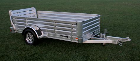 Aluminum Utility Trailer Shown with optional Front Rock Guard and Optional Solid Sides Aluminum Utility Trailer, Rock Guard, Aluminum Trailer, Equipment Trailers, Bike Trailer, Aluminum Siding, Utility Trailer, Gold Mining, Heavy Equipment