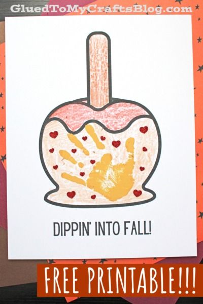 Create a Handprint Caramel Apple Craft for Fall - Glued To My Crafts Carmel Apple Crafts Preschool, September Crafts Preschool Activities For Preschoolers, Fall Thumbprint Art, Toddler Harvest Crafts, Fall Crafts For Toddlers Free Printable, Toddler Fall Crafts Easy, Fall Handprint Crafts For Kids, Apple Handprint Crafts, September Handprint Crafts