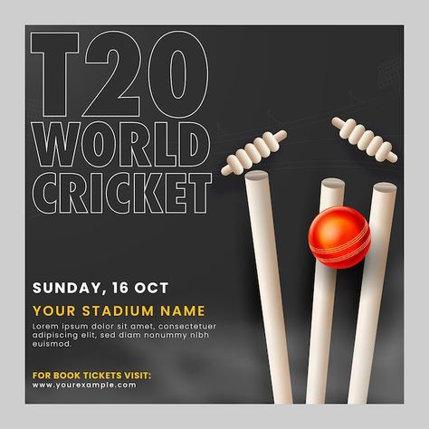 Vector t20 world cricket match poster or... | Premium Vector #Freepik #vector #t20 #cricket-team #cricket-match #cricket-league Cricket Match Poster, Match Poster, Cricket Quotes, Cricket Poster, Match Score, World Cricket, T20 Cricket, Poster Template Design, Red Ball