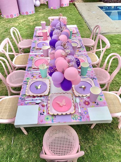 Encanto Pink | CatchMyParty.com Simple Encanto Birthday Decor, Encanto Centerpiece Ideas, Encanto Birthday Party Ideas, Encanto Birthday Party, Encanto Birthday, Encanto Party, Butterfly Birthday Party, Birthday Party Theme Decorations, Diy Birthday Decorations