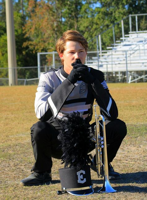 Senior Picture Ideas Band Trumpets, Senior Picture Ideas Band, Trumpet Player, Trumpet Players, Senior Picture Ideas, Pose References, Trumpets, Marching Band, Senior Photography