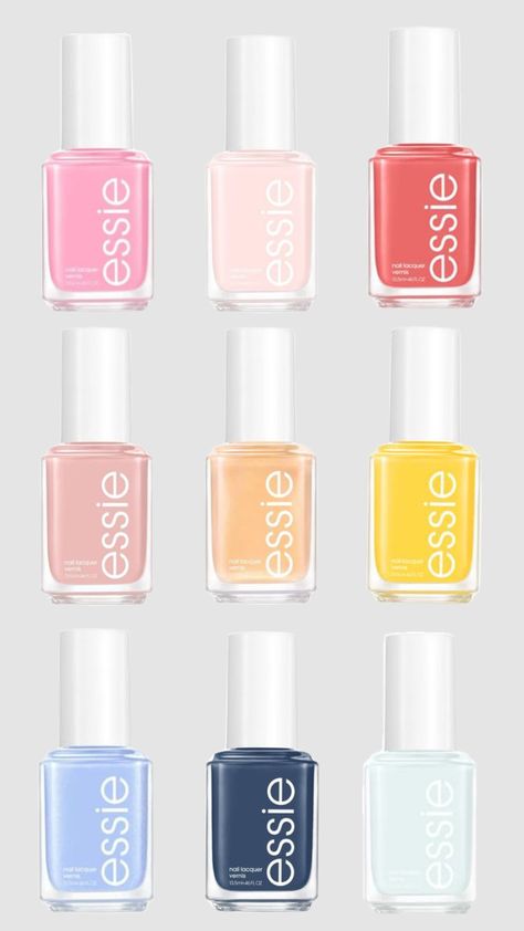 #essiemakeup #nailpolish #nails #nailsinspo #essie Pastel Nail Polish Colors, Nail Polish Pastel, Essie Nail Polish Colors, Cute Nail Polish, Pastel Nail Polish, Pastel Nail, Essie Nail Polish, Polish Colors, Essie Nail