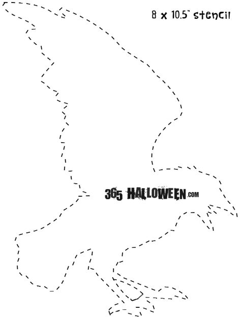 crow stencil from 365halloween.com Crow Diy Crafts, Crow Pumpkin Carving, Raven Stencil Free Printable, Crow Outline, Crow Template Free Printable, Crow Patterns Printable, Crow Stencil, Crow Pumpkin Carving Stencil, Felt Black Crows