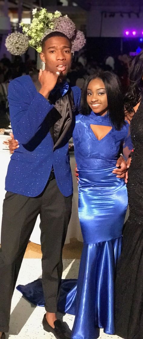 Royal Blue Prom Looks, Cobalt Blue Prom Couple, Royal Blue And Black Prom Couple, Blue Prom Tux, Royal Blue Prom Dress With Date, Royal Blue Prom Suits, Royal Blue Prom Couple, Royal Blue Semi-formal Tuxedo, Light Blue Prom Black Couple