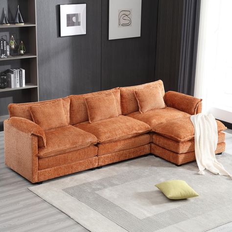 Couch Comfy, Bright Sofa, Oversized Sectional Sofa, Sofa Cloud, Cloud Couch, Couch For Living Room, Comfortable Sectional, Couch With Ottoman, Corner Couch