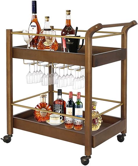 Wine Bar Cart, Round Bar Cart, Industrial Bar Cart, Wine Cart, Bar Serving Cart, Rolling Bar Cart, Serving Trolley, Tea Cart, Rustic Bar