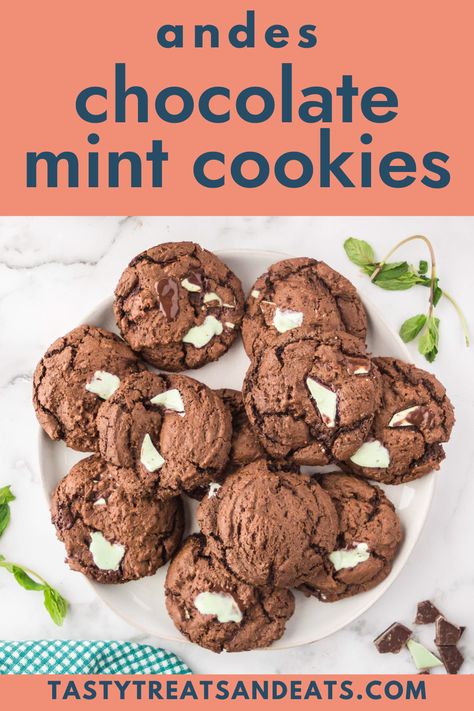 An Easy Andes Chocolate Mint Cookies Recipe that is SO delicious. These Andes Candies Cookies are simple to make from scratch and tasty! Cookie Dough Oatmeal, Recipes With Chocolate Chips, Cookies St Patricks Day, Mint Cookies Recipe, Andes Candies, Cookie Recipes For Christmas, Easy Shortbread Cookies, Andes Chocolate, St Patricks Day Cookies