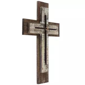 Layered Wood Wall Cross With Nails Cross Wall Art Diy, Hanging Crosses On Wall Ideas, Crosses On Wall, Wood Wall Cross, Wall Decor Hobby Lobby, Cross Wall, Cross Wall Decor, Wall Cross, With Nails