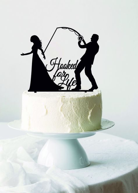 Excited to share the latest addition to my #etsy shop: Groom Pulling Bride Wedding Cake Topper, Hooked for Life, Groom Dragging Bride Topper, Fishing Cake Topper, Funny Cake Topper, Gift https://etsy.me/3kYCNP2 #wedding #classic #weddings #mrandmrstopper #personalizedt Bride Topper, Fishing Wedding Cakes, Mechanic Cake, Fishing Wedding Cake Toppers, Fisherman Cake, Bride Wedding Cake, Family Wedding Cake Toppers, Fishing Cake Topper, Bride Cake Topper