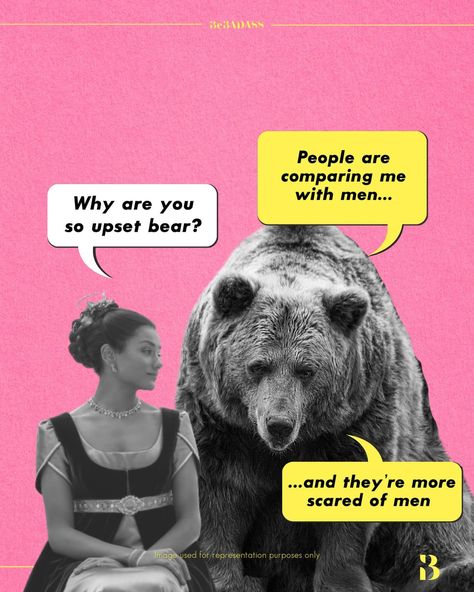 When thousands of women are choosing to risk their lives with a bear rather than take a chance being alone with man, it might just be a look into the problematic society we live in 🥲 #BeBadass [dear men, yes all women, women’s safety, trending topic, online debate, gender inequality, why we need feminism, feminist content] Why We Need Feminism, Not All Men Feminism, Man Or Bear, Bear Moodboard, Trip Fontaine, Unsent Letters, Feminist Poster, Feminist Men, Female Rage