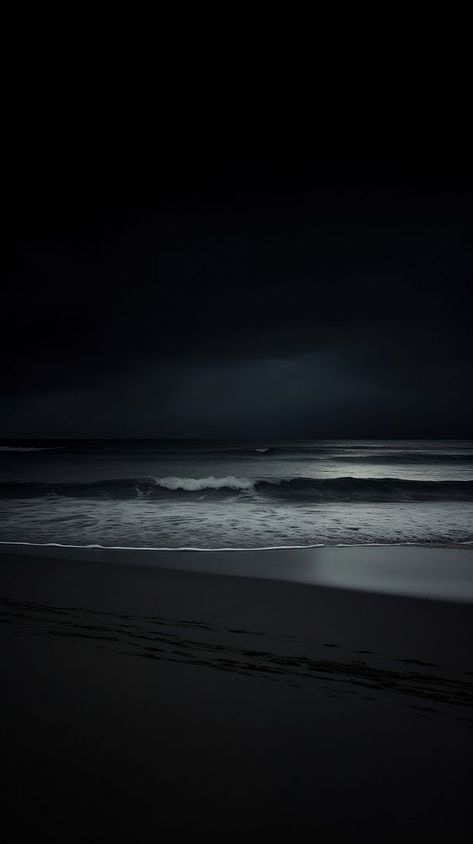 Beach outdoors horizon nature. AI generated Image by rawpixel. | premium image by rawpixel.com / Ton Stormy Sea Aesthetic, Photograph Landscape, Background Scenery, Dark Beach, Dark Ocean, Dark Wallpapers, Black Ocean, Black Beach, Free Phone Wallpaper