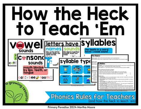 Phonics Rules for Teachers (and How the Heck to Teach 'Em) - Basic Phonics Rules, Phonics Order To Teach, Phonics Rules Free Printable, Phonics Rules Teaching, How To Teach Phonics, Phonics Lesson Plans, Passage Writing, Teach Phonics, Youtube Podcast