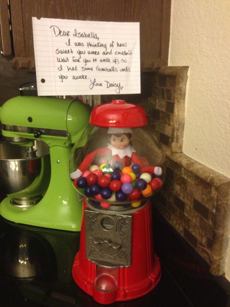 Elf On The Shelf Bubble Gum Machine, Elf 2024, Elf On Shelf, Bubble Gum Machine, The Elf On The Shelf, Elf Ideas, Gumball Machine, Chewing Gum, Shelf Ideas