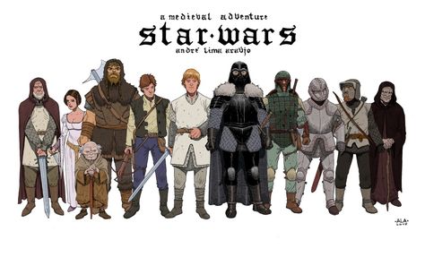 Fan-Made Art Imagines STAR WARS as a Medieval Adventure Medieval Star Wars, Original Trilogy, Star Wars Fan Art, Star Wars Movie, Star Wars Humor, Star Images, Medieval Art, Cultura Pop, Clone Wars