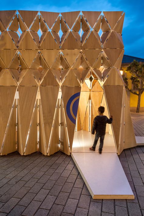 Origami Pavilion, Wood Pavilion, Origami Folds, Folding Architecture, Folding Structure, Temporary Architecture, Origami Architecture, Timber Architecture, Pavilion Architecture