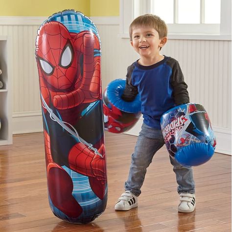 Includes bag with a bottom area to weight with water or sand —plus 2 Bop gloves. Spiderman Room, Best Christmas Toys, Baby Doll Nursery, Nerf Toys, Spiderman Birthday Party, Amazing Spiderman Movie, Spiderman Party, Spiderman Birthday