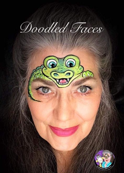 Crocodile / alligator face paint Gator Face Paint, Alligator Face Paint, Crocodile Face Paint, Animal Face Paintings, Kids Face Paint, Animal Birthday Party, Baroque Art, Face Painting Designs, Painted Boards