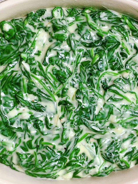 Trisha Yearwood Spinach Casserole, Make Ahead Creamed Spinach, Spinach And Cream Cheese Recipes, Cream Spinach Recipe Easy, Spinach Cheese Casserole, Cream Spinach Recipe, Gruyere Recipes, Steakhouse Creamed Spinach Recipe, Steakhouse Creamed Spinach