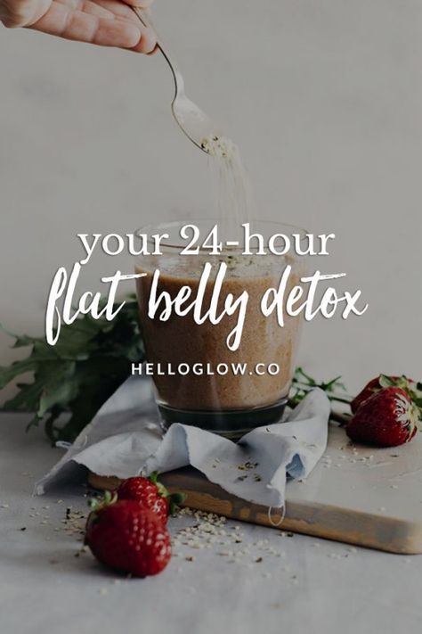 24-Hour Flat Belly Detox Detox Meal Plan, Belly Detox, Flat Belly Detox, Flat Belly Foods, Full Body Detox, Kale Smoothie, Natural Detox Drinks, Diet Smoothie Recipes, Detox Drinks Recipes