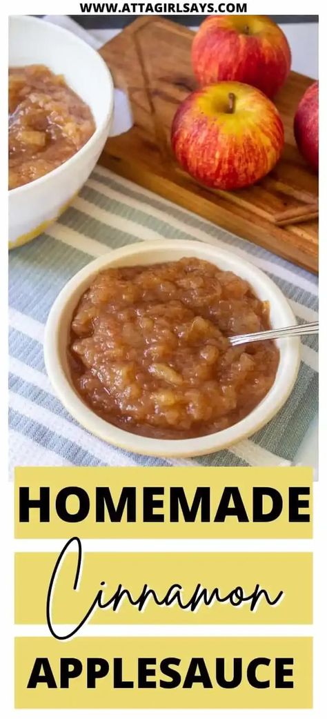 Easy Homemade Applesauce, Homemade Applesauce Recipe, Easy Applesauce, Canned Applesauce, Homemade Applesauce Recipes, Spiced Applesauce, Cinnamon Applesauce, How To Make Applesauce, Applesauce Recipe