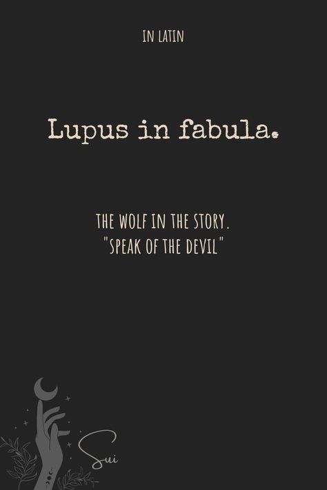 Speak Of The Devil, Devil Quotes, Six Word Story, Latin Quotes, Unique Words Definitions, Cool Phrases, Latin Phrases, Uncommon Words, Weird Words