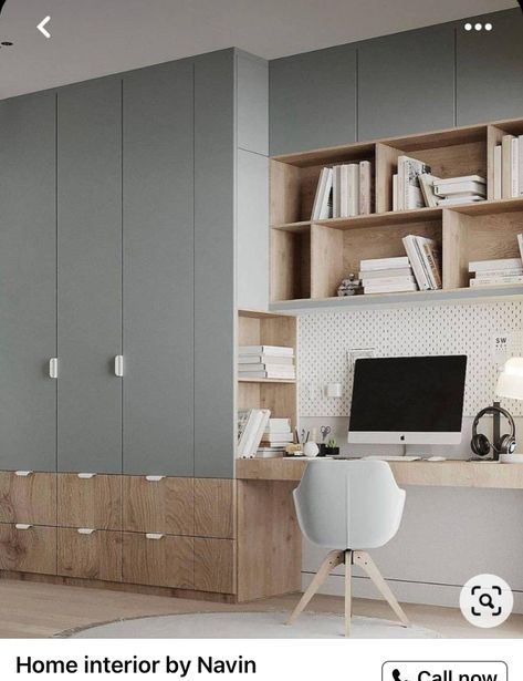 Wardrobe With Study Table Design, Study Table Design, Modern Study Rooms, Contemporary Office Design, Girl Room Inspiration, California Street, Study Table Designs, Modern Apartment Design, Home Office Layout