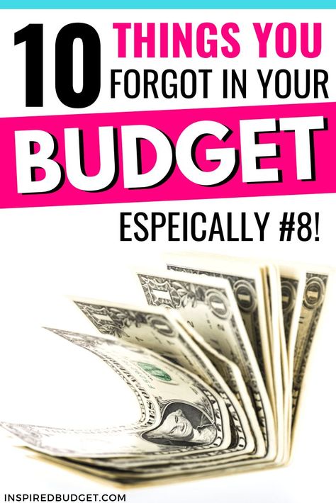 Don't forget to budget for these 10 items so that you aren't faced with unexpected expenses! Check out this list before you write your next budget! Easy Budgeting, Free Budget Printables, Budget Help, Budget Categories, Paying Off Student Loans, Saving Plan, Money Plan, Money Saving Plan, Living On A Budget