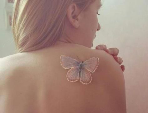 29 White ink butterfly tattoo on back White Butterfly Tattoo, 3d Butterfly Tattoo, Butterfly Tattoo Meaning, Butterfly Back Tattoo, Butterfly White, Butterfly Tattoos For Women, Tattoo Trend, White Ink Tattoo, Tattoos Geometric