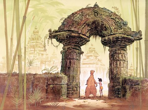 Colour study for Disney's "The Jungle Book" by Ken Anderson and Al Dempster. Book Concept Art, Book Concept, Jungle Book Disney, Disney Artists, The Jungle Book, Rudyard Kipling, Disney Concept Art, Book Wallpaper, Old Disney