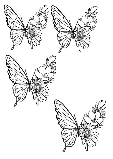 butterfly tattoo lines sunflower lilly April Butterfly Tattoo, Monarch Butterfly Tattoo Simple, Sunflower With Butterfly Tattoo, Butterfly And Sunflower Tattoo, Butterfly Sunflower Tattoo, Sunflower Butterfly Tattoo, Tattoo Lines, Monarch Butterfly Tattoo, Butterfly Tattoo Stencil