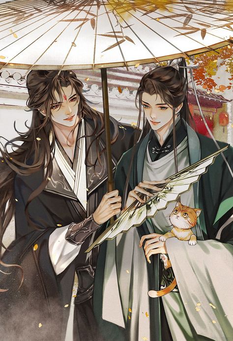 Luo Binghe X Shen Qingqiu, Binghe X Shen Qingqiu, Luo Binghe, Systems Art, Rennaissance Art, Novel Characters, Scum Villain's Self-saving System, Fantasy Paintings, Manga Cute