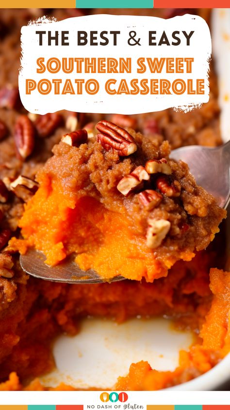 Indulge in the true essence of the South with this Southern Sweet Potato Casserole! A luscious blend of creamy sweet potatoes, enriched with a touch of brown sugar, and topped off with a crunchy pecan crumble. Perfect for holidays, family gatherings, or when you simply crave some comforting Southern warmth. Rich in flavor and tradition, this casserole is a must-try for every food lover. Ready to dive into this Southern masterpiece? Click the link and let's get cooking! Southern Sweet Potato Casserole Pecans, Sweet Potato Casserole With Orange Juice, Sweet Potato Pudding Southern, Sweet Potatoes Casserole, Southern Sweet Potato Casserole, Sweet Potato Dessert, Pecan Crumble, Potatoes Casserole, Sweet Potato Pudding