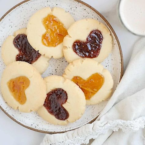 Fingerprint Cookies, Vegan Thumbprint Cookies, Dairy Free Pudding, Valentines Recipes, Quick Treats, Buttery Shortbread Cookies, Recipes For Kids, Cookie Calories, Vegan Comfort Food