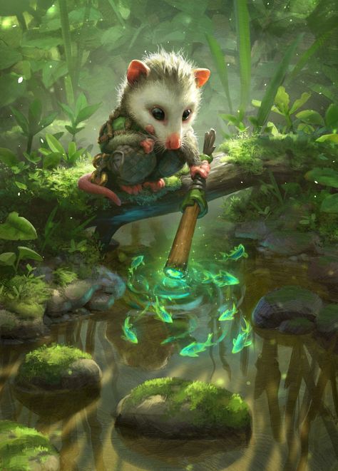 ArtStation - MtG Bloomburrow: Tender Wildguide (Token) Digital Art Magic, Illustration Fantasy, Mtg Art, Art Magic, Magical Art, Art Digital Art, Environmental Design, Hedgehogs, Magic The Gathering