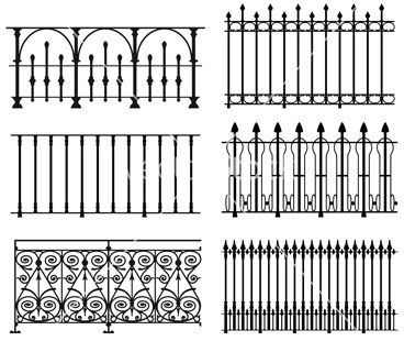 Wrought Iron Fence Styles | Iron Works - WROUGHT IRON RAILINGS/FENCE Iron Fences And Gates, Garde Corps Metal, Fence And Gate, Porte In Ferro, Garden Railings, Outdoor Stair Railing, Iron Fences, Wrought Iron Fence, Gates And Railings