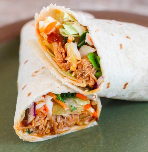 Asian Chicken Wraps - The Farmwife Cooks Use Rotisserie Chicken, Asian Chicken Wraps, Chicken Wrap Recipes, Chicken Wrap, Chinese Takeout, Salad Wraps, Healthy Sandwiches, Asian Chicken, Healthy Meals To Cook