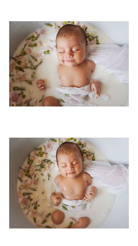 Baby floral milk bath Floral Milk Bath, Baby Milk Bath, Milk Bath Photos, Milk Bath Maternity, Foto Kids, Milk Bath Photography, Bath Photography, Baby Fotografie, Baby Drawing