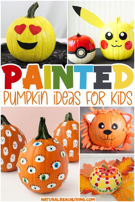 Arts And Craft Activities, Pumpkins Designs, Paint Pumpkins Kids, Halloween Pumpkin Painting Ideas, Pumpkin Ideas For Kids, Painted Pumpkin Ideas, Halloween Pumpkin Painting, Pumpkins Kindergarten, Pumpkin Painting Party