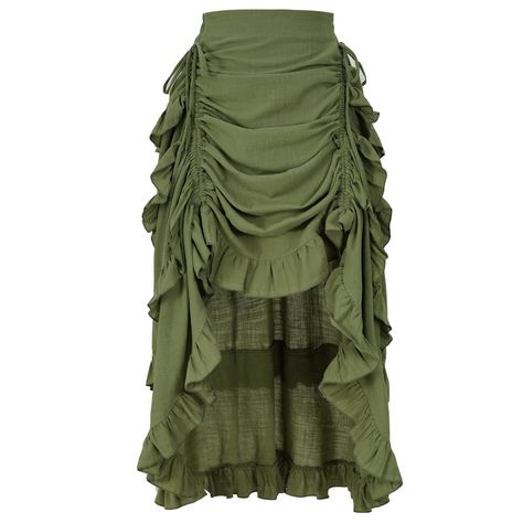 PRICES MAY VARY. Medium thickness fabric makes you feel natural elastic waist closure Adjustable drawstring at the front, allowing you to increase or decrease the length of the hem at the front of the skirt, creating any desired pleats or vitality Stretchy Waist for this Victorian Costume Skirt is comfortable and easy to wear. Lightweight but high quality and durable. High waist and ruffled hemline element are great fit your body. Great for Christmas, Goth, Steampunk, Halloween, Pirate Outfit, C Pirate Skirt, Christmas Goth, Moda Medieval, Trilogy Tour, Goth Steampunk, Gothic Skirt, Steampunk Halloween, Pirate Outfit, Pirate Fashion