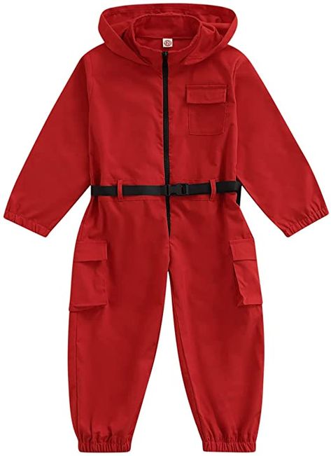 Amazon.com: Unisex Squid-Costume-Games Red Jumpsuit + Gloves + Belt 3Pcs Halloween Costume Party Cosplay Game Clothes for Kid Boy Girl（#5-Red, 4-5 T) : Clothing, Shoes & Jewelry Overalls With Belt, Squid Costume, Halloween Costume Game, Game Cosplay, Red Costume, Coverall Jumpsuit, Halloween Costume Party, Kid Boy, Jumpsuit For Kids