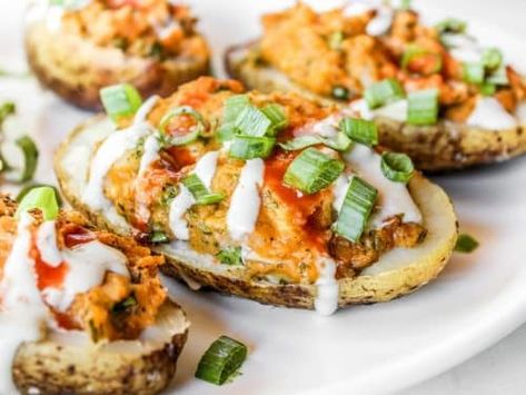 Buffalo Chicken Baked Potato, Healthy Gluten Free Dinner Recipes, Easy Gluten Free Dinner, Loaded Potatoes, Gluten Free Recipes For Lunch, Chicken Potato Bake, Buffalo Chicken Casserole, Stuffed Potatoes, Gluten Free Dinner Easy